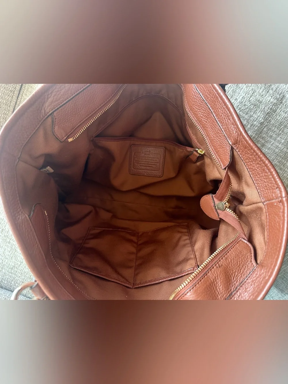 Coach Brown Pebbled Leather Large Tote
